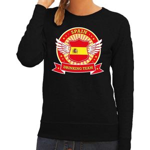 Zwart Spain drinking team sweater zwart dames - Spanje kleding XXL