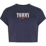 Tommy Jeans Crp Essential Logo 1+ T-shirt Met Korte Mouwen Zwart XS Vrouw