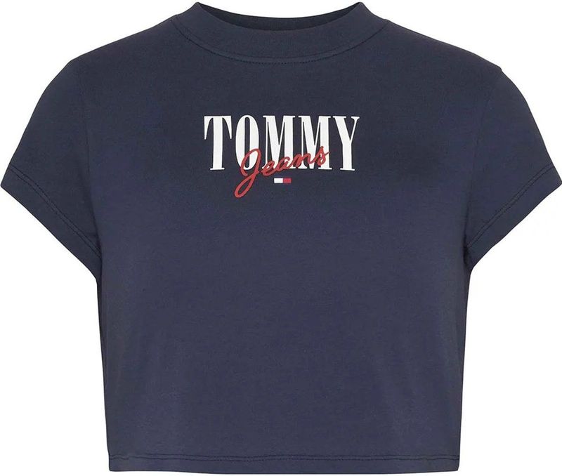 Tommy Jeans Crp Essential Logo 1+ T-shirt Met Korte Mouwen Zwart XS Vrouw