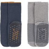 Lässig Anti-slip sokjes 2 paar assorted blue/grey,  Maat 19-22
