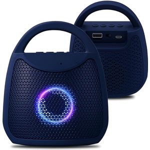 Silvergear Bluetooth Speaker met LED-verlichting – Dubbel zoveel plezier, dubbel zoveel geluid! - Kleur Blauw