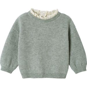 Vertbaudet - Geparelde Ribtrui - Babytrui - Kraag met Engels Borduurwerk