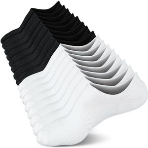 8 paar onzichtbare sokken, antislip casual sokken voor heren, lage en korte katoenen dunne elastische sokken voor heren en dames, antislip, voor loafers, loafers en sneakers (38-44)