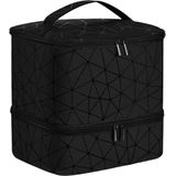 Nagellakkoffer - Zwart - Koffer voor Nagellak en Nageldroger - Twee-delig - Veel opbergruimte