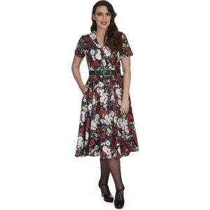 Banned - Dark Rose Flare jurk - L - Multicolours