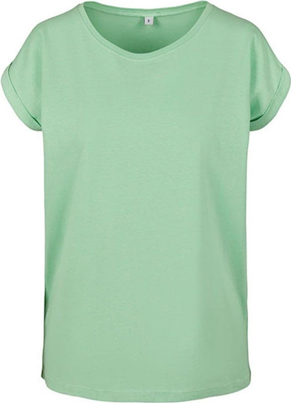 Build your Brand Ladies´ Extended Shoulder Tee BY021 - Neo mint - L