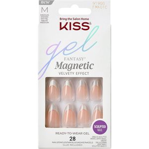 KISS - Magnetic Fantasy Nails - Zilveren Gelnagels - 28 Stuks - Fluwelen Finish