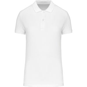 Polo Dames M Kariban Kraag met knopen Korte mouw White 100% Katoen