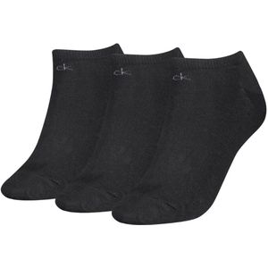 Calvin Klein - Sneakersokken Dames - 3 paar CK Sokken - Zwart - Maat 35/38