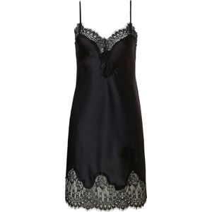 Nachthemd Pastunette Premium - Black Satin - Zwart - Satijn - Kant - Maat XS