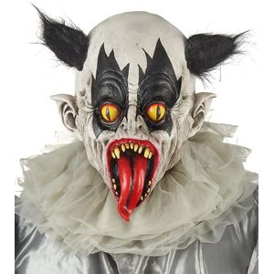 Vegaoo - Zwart en wit duivels clown masker voor volwassenen