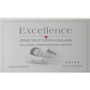 Excellence Jersey Split Topper Hoeslaken - Litsjumeaux - 180x200/210 cm - Offwhite