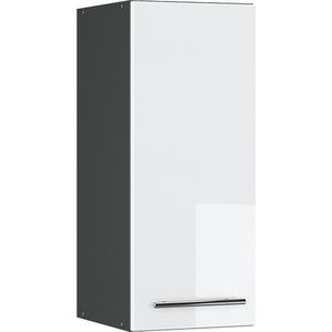 Vicco Hangkast Fame-Line, Wit Hoogglans/Antraciet, 30 cm