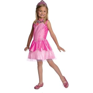 Roze prinsessen jurkje/jurk voor meisjes met tiara - prinsessen verkleedkleding/carnavalkostuum 110/128