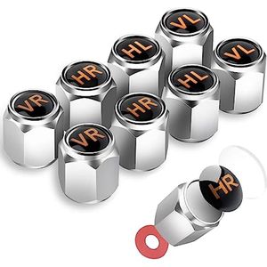 Ventieldoppen voor auto, motor en fiets - 8 stuks met afdichtring