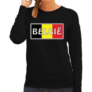 Belgie landen sweater zwart dames -  Belgie landen sweater / kleding - EK / WK / Olympische spelen outfit XS