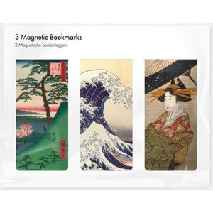 Set van 3 magnetische boekenleggers, Japanese Kunst