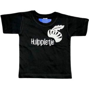Baby peuter  sinterklaas shirt met opdruk hulppietje zwart maat 92