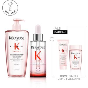 Kérastase Genesis Duo + 2 Cadeaus - Navulbare Shampoo 500ml & Anti-Haaruitval Serum 90ml + Conditioner 75ml & Shampoo 80ml cadeau - Voor Lang Haar Gevoelig voor Haaruitval