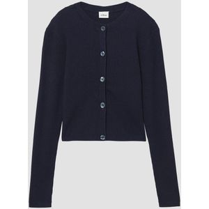 Cropped Vest - Zwart - Viscosemix - Ronde Hals