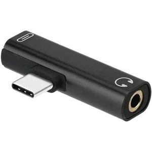 DrPhone SoundLink – USB-C naar 3.5mm Jack Adapter | Geschikt voor Audio & Bellen | Let op: Geen DAC - Zwart