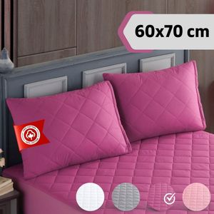 Tavas Paris Kussenbeschermer Waterdicht 2 stuks Lila Kussenbeschermers 60 x 70 cm 100% Katoen molton kussensloop Kussen Beschermer Kussenbeschermers Met rits Waterproof kussen molton Kussenslopen