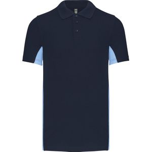 Kariban Tweekleurige piquépolo korte mouwen heren K232 - Navy / Sky Blue - M
