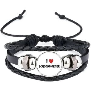 Akyol - i love schoonmoeder armband zwart - Schoonmoeder - de liefste schoonmoeder - moeder cadeautjes - moederdag - verjaardag - geschenk - kado