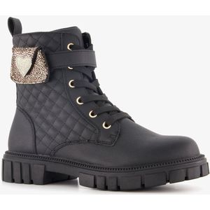 Blue Box meisjes veterboots met hartje zwart - Maat 30