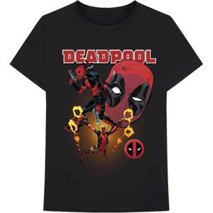 Marvel Deadpool Heren Tshirt -S- Deadpool Collage 2 Zwart