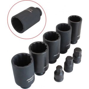 8 Delige Aandrijfas Doppenset Montageset Met 1/2"" Opname