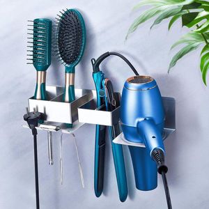 Haardrogerhouder - wandhouder voor kappersgereedschap en stijltang van roestvrij staal
