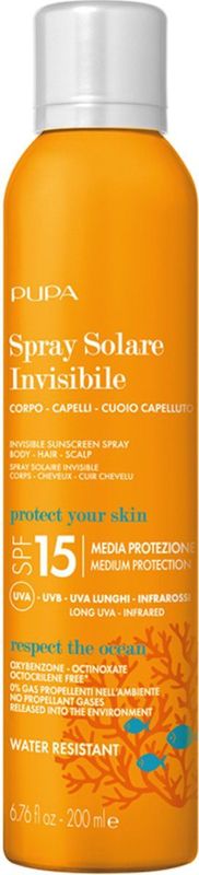 Pupa - Invisible Sunscreen Spray - 200 ml - SPF15 - Zonnebrand