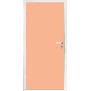 Deursticker Abrikoos - Roze - Pastel - Effen - Kleur - 80x205 cm - Deurposter