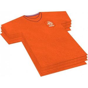 40x Voetbalshirt themafeest servetten oranje 16 x 15 cm papier - Oranje papieren wegwerp tafeldecoraties