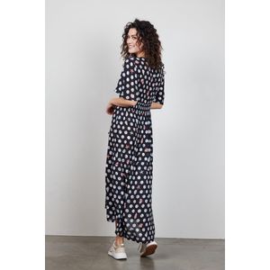 DIDI Dames Maxi dress Jazzy in Black with Coral cove print maat 46