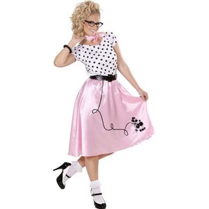 Widmann - Jaren 50 Kostuum - Poedelmeisje 50s Ms Sugar Kostuum Vrouw - Roze, Wit / Beige - Small - Carnavalskleding - Verkleedkleding