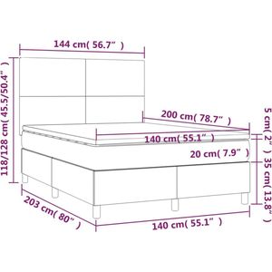 vidaXL-Boxspring-met-matras-kunstleer-wit-140x200-cm