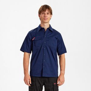 Engel Extend overhemd met korte mouwen en met stretchstof 7184-812 - Blue Ink - 4XL