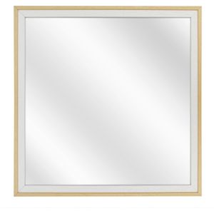 Spiegel met Tweekleurige Houten Lijst - Wit / Blank - 40x40 cm