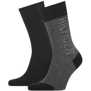 Tommy Hilfiger Sokken Seasonal Rib Logo Black 2-Pack