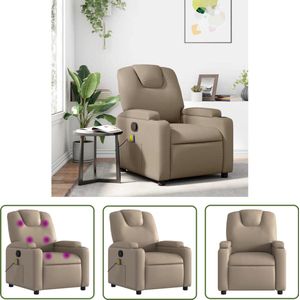 vidaXL Kapstok - Massagestoel - Massagestoel verstelbaar kunstleer cappuccinokleurig - Loungestoel - Relaxstoel - Bruine Stoel