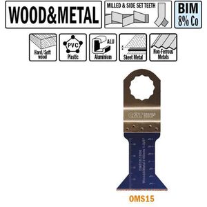 CMT - Multitoolzaagblad voor hout en metaal, 15mm - Multitool machine accessoires - Zagen - Hout - 1 Stuk(s)