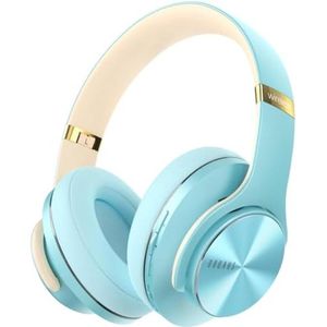 Selbro ® Draadloze Over-Ear Bluetooth Koptelefoon met 52 Uur Speeltijd, 3 EQ-modi, Geheugen-eiwit-oorkussens en Ruisonderdrukking Microfoon - Kristal Blauw