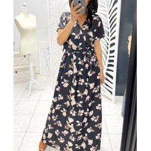 Beeldige lange jurk met bloemen - one size (36-40)
