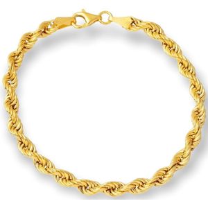 Gouden Koord Rope Armband 4.0 mm 18.5 cm 14 karaats