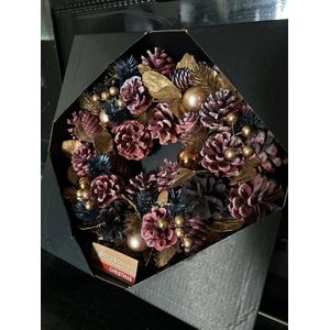 Hogewoning | Kerst Krans | Wreath Pinecone Gold Berry | 30cm
