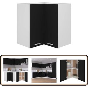 vidaXL Hanghoekkast - 57x57x60 cm - Zwart Hangkast - Keukenkast - Opbergkast - Badkamerkast - Kleine Kast