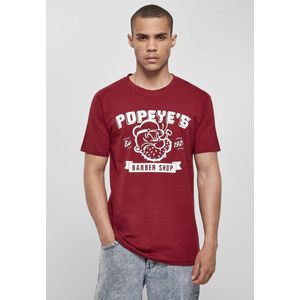 Merchcode Popeye - Popeye Barber Shop Heren T-shirt - S - Bordeaux rood