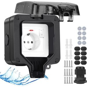 Waterdicht Buitenstopcontact met Schakelaar IP66 - Tuinstopcontact voor Buiten Gebruik